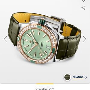 Breitling Green Leather Watch Strap